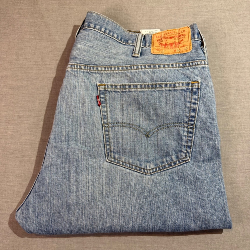Levi's 569 Loose Straight Jeans Mens 40x30 Light Blue Excellent Denim
